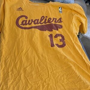 Adidas Cavaliers Gold Tee with Maroon Print